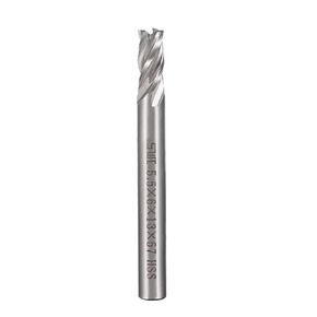uxcell High Speed Steel HSS-AL 4 Flute Straight End Mill Cutter CNC Router Bits, 5.5 x 6 x 13mm