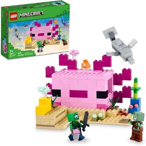 LEGO Minecraft The Axolotl House 21247 Building Toy Set, Creative Adventures at a Colorful Underwater Base, Includes a Diver Explorer, Dolphin, Drowned and More, Minecraft Toy for 7 Year Old Kids in Saudi Arabia