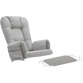 5 قطع من وسائد بديلة مخملية شراعية مع جيوب تخزين جانبية، مجموعة وسائد كرسي هزاز شراعية لغرف الأطفال والرضاعة الطبيعية والقيلولة، بيج، ظهر مستدير in Kuwait