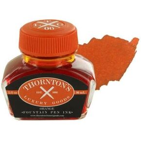 Thornton's Luxury Goods Premium Fountain Pen Ink Bottle 30ml | Smooth Effortless Flawless Writing | Suitable for All Brand and Calligraphy Pens | Office Supplies (Orange)