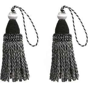 2 Pack Tassel 24cm/ 9 Inch Key Tassel with Loops, Handmade Twisted Tassel Craft, DIY Accessories for Home Decoration