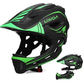 Lixada Kids Cycling Helmet Detachable Full Face Helmet Adjustable Cycling Helmet for Children Bicycle, Skateboard, Scooter, Protective Gear (20.5-22 Inches)