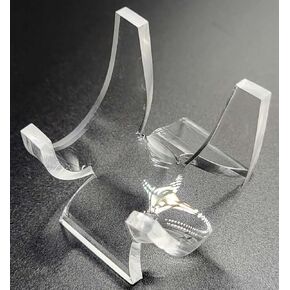 HQRP-Crystal 3-7/8" Acrylic Display Stand Pedestal for Crystal Heart / Slice/ Slab / Fossil and Other Collectible Stones