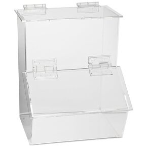 Heathrow Scientific HD23401 Crystal-Clear Workstation Dispensing 1-Place Compartment Bin, 184mm Length x 194mm Width x 232mm Depth