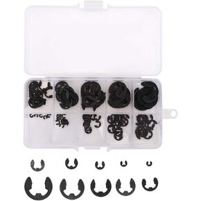 120Pcs E-Clip Circlip Assortment Set, E-Circlip Snap Ring, External Circlip, External Retaining Ring, Fasteners, Manganese Steel for Home Improvement Industrial Use