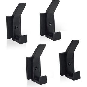 Strong Magnetic Double Hooks, 4 Pack Heavy Duty Magnetic Coat Hooks, Black Cruise Magnets Large Hooks for Coat Robe Towel Key Hat
