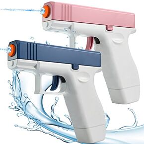 2 Pack Water Gun for Kids - Squirt Guns Water Blaster Soaker 100CC Capacity Water Pistol Toys for Boys Girls Toddlers, Ideal Summer Gifts for Swimming Pool Beach Outdoor Water Toys (Blue Gray)