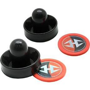 Hathaway Arcade Air Hockey 3-in Strikers and 2.5-in Pucks - Black and Orange