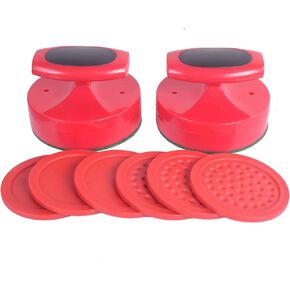 Plastic Air Hockey Strikers/Pushers, 2 PCS 4" Plastic Air Hockey Pushers and 6 PCS 2.875" Pucks Replacement for Game Tables Goalies Equipment Accessories