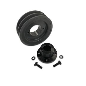 Double Groove 4.95" Cast Iron Electric Motor " H " Pulley/Sheave, Bushing Included, for 3/8" and 1/2" Top Width 3L/A/AK/4L/4LK Section V Belt, 2 Groove (7/8" Shaft / 0.875 Bore, 2AK51H)