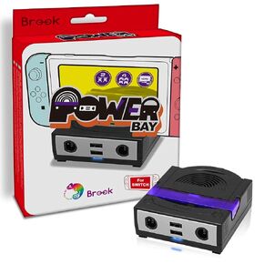 Brook Power Bay - Portable and Fast Charging Dock Stand, Docking Station for Nintendo Switch, Compatible with Switch and GameCube Controllers, Support HDMI Out Put and Two Bluetooth Headsets