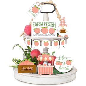 Yalikop 13 Pcs Christmas Gingerbread Tiered Tray Decor Set Snowflake Wooden Tiered Tray Decor Wood Blocks Gingerbread House Standing Sign Decorations for Layered Pallets Winter