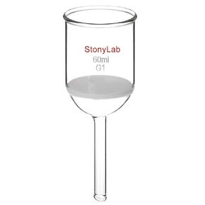 stonylab Borosilicate Glass Buchner Filtering Funnel with Coarse Frit, 113 mm Inner Diameter, 110 mm Depth, with 24/40 Standard Taper Inner Joint (1L)