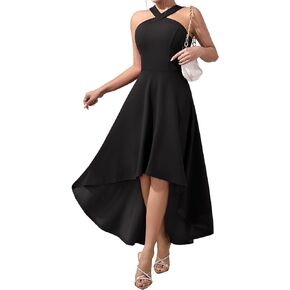 فساتين DRESSTELLS النسائية 2024، فستان كوكتيل بدون أكمام، ارتفاع منخفض، فستان حفلات الزفاف للضيوف، فساتين الحفلات المسائية