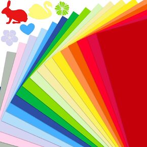 50 Sheets Colored Cardstock Paper, 40 Sheets 120gsm Cardstock and 10 Sheets 250gsm Construction Paper