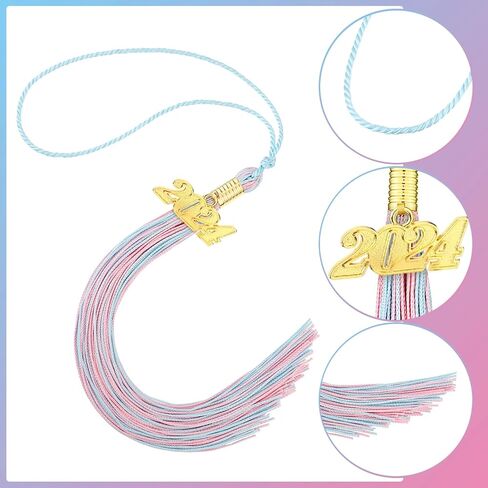 2024 Graduation Tassel Cord Ceremony Academic Gold Doctoral Two Colors Small Polyester Party with Pack Mini Black Student Doctor Red (Black) in Kuwait