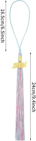 2024 Graduation Tassel Cord Ceremony Academic Gold Doctoral Two Colors Small Polyester Party with Pack Mini Black Student Doctor Red (Black) in Kuwait