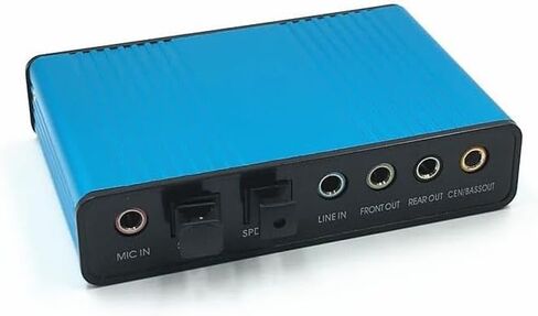بطاقة صوت، بطاقة صوت خارجية ذات 6 قنوات USB 2.0 خارجية 5.1 صوت محيطي بصري S/PDIF محول بطاقة صوت للكمبيوتر المحمول (أزرق) in Kuwait