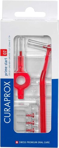 Curaprox CPS 06 Prime Start Interdental Brushes Set, 5 interdental Brushes CPS 06 Prime + 1 Holder UHS 409 + 1 Holder UHS 470, 0.6 mm to 2.2 mm, Turquoise in Saudi Arabia