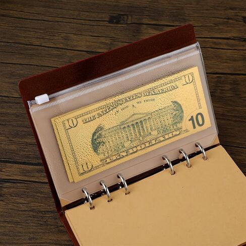 A6 Binder Pockets 12 Pcs Clear PVC Binder Inserts, Waterproof A6 Binder Envelopes with Zipper, 6-Holes A6 Cash Envelopes for 6 Ring Binders Organizer Photos Cards Bills in Saudi Arabia