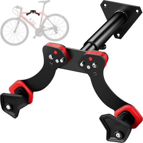 مرآب حامل الدراجة على الحائط (بحد أقصى 60 رطلاً)، شماعة حائط أفقية للدراجة مصنوعة من الفولاذ عالي القوة، أذرع قابلة للتعديل، حامل دراجة لتخزين الدراجات على الطرق أو الجبال أو الدراجات الهجينة in Kuwait