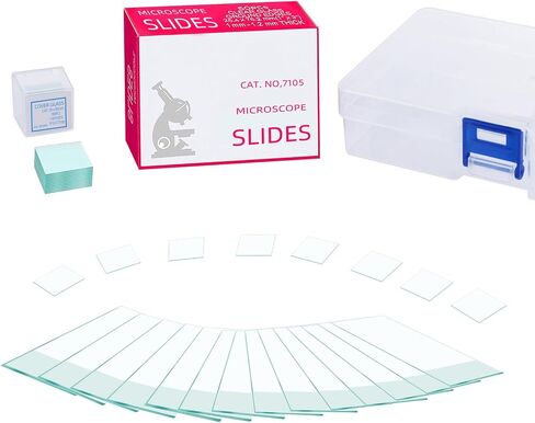 Microscope Slides and Covers, Pre-Cleaned Blank Glass Slides for Microscope Set with 50 Pcs Microscope Slides and 100 Pcs Coverslips, Microscope Slides for School Laboratory Home Education in Saudi Arabia
