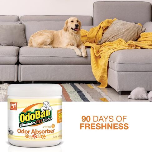 قاعدة الحيوانات الأليفة من أودوبان، مزيل ومطهر لرائحة الحيوانات الأليفة جاهز للاستخدام، زجاجة رذاذ سعة 32 أونصة، رائحة الحمضيات in Kuwait