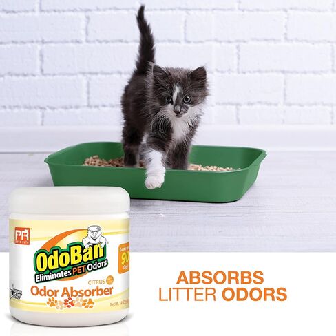 قاعدة الحيوانات الأليفة من أودوبان، مزيل ومطهر لرائحة الحيوانات الأليفة جاهز للاستخدام، زجاجة رذاذ سعة 32 أونصة، رائحة الحمضيات in Kuwait