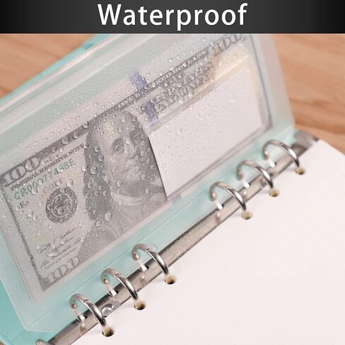 12 قطعة من HAUTOCO جيوب مجلدة بحجم A6 مع جيب للملصق، ومغلفات نقدية من البولي فينيل كلوريد لوضع الميزانية، وأظرف شفافة بسحاب ذات 6 فتحات لتوفير النقود، وأكياس مجلدة مقاومة للماء لحافظة أجهزة الكمبيوتر المحمولة ذات 6 حلقات مقاس A6 in Kuwait