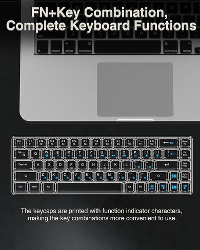 60 Percent Keyboard,RGB Backlit Gaming Keyboard USB-C Wired,Portable 68 Keys Compact Mini Keyboard for Business Trips,Office,PC Games (SK968,Blue&Orange) in Kuwait