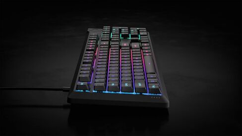 لوحة مفاتيح سلكية للألعاب من Corsair K55 CORE RGB Membrane - مفاتيح هادئة وسريعة الاستجابة - مقاومة الانسكاب - عشرة مناطق RGB - مفاتيح الوسائط - متوافقة مع iCUE - QWERTY NA - الكمبيوتر الشخصي، Mac - أسود in Saudi Arabia