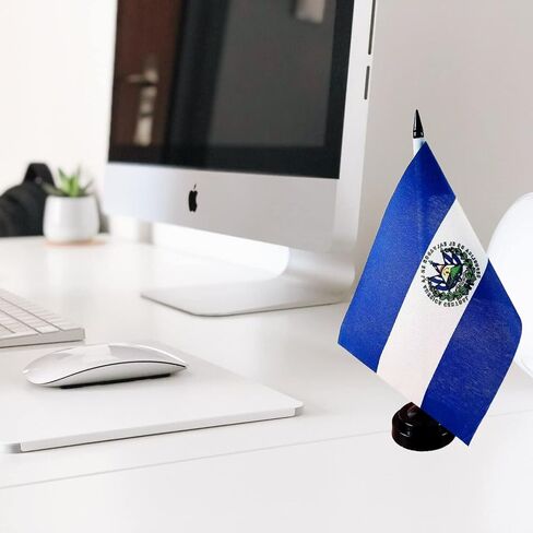 Afghan Desk Flag 8'' x 5''- Afghan Flag Set, Afghan Table Flag, Afghanistan Office Flag, Table Decoration, Black Plastic Stick and Base - Vivid Color and Fade Resistant in Saudi Arabia