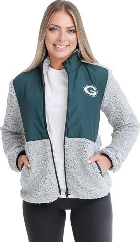 FOCO Women's NFL Team Logo Sherpa Soft Zip Up Jacket in Saudi Arabia