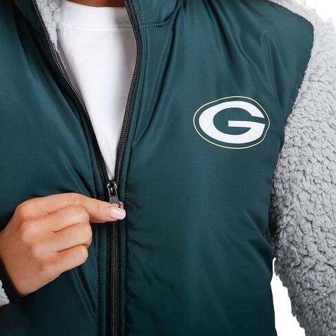 FOCO Women's NFL Team Logo Sherpa Soft Zip Up Jacket in Saudi Arabia