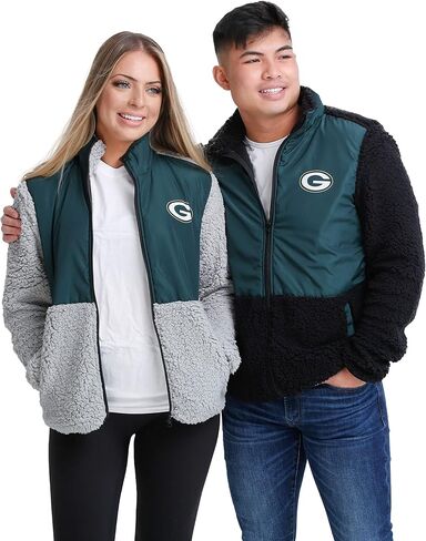 FOCO Women's NFL Team Logo Sherpa Soft Zip Up Jacket in Saudi Arabia
