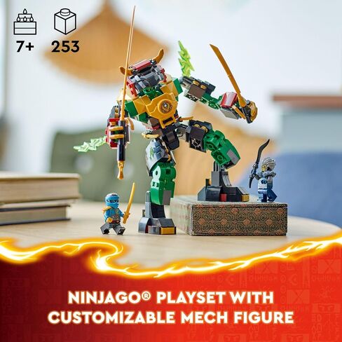LEGO NINJAGO Lloyd’s Elemental Power Mech Customizable Battle Toy with 3 Ninja Action Figures, Adventure Playset for Boys and Girls, Ninja Gift Idea for Kids Ages 7 and Up, 71817 in Saudi Arabia