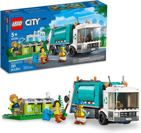 LEGO City Recycling Truck, Toy Vehicle Set with 3 Sorting Bins, Gift Idea for Kids 5 Plus Years Old, Educational Sustainable Living Series, 60386 in Saudi Arabia