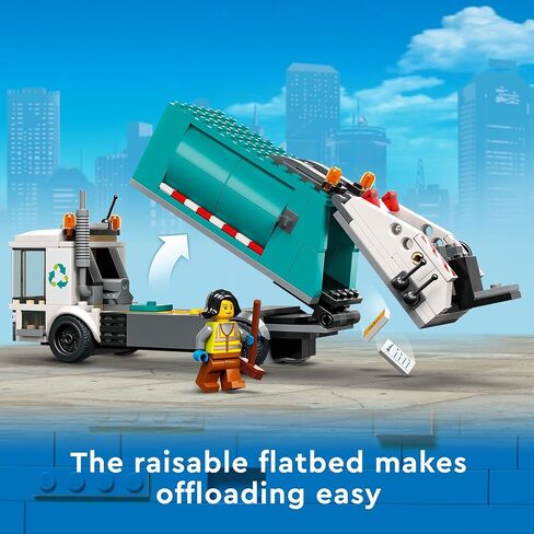 LEGO City Recycling Truck, Toy Vehicle Set with 3 Sorting Bins, Gift Idea for Kids 5 Plus Years Old, Educational Sustainable Living Series, 60386 in Saudi Arabia