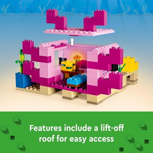 مجموعة ألعاب البناء LEGO Minecraft The Axolotl House 21247، مغامرات إبداعية في قاعدة ملونة تحت الماء، تتضمن مستكشف الغواص والدلافين والغرق والمزيد، لعبة ماينكرافت للأطفال بعمر 7 سنوات in Saudi Arabia