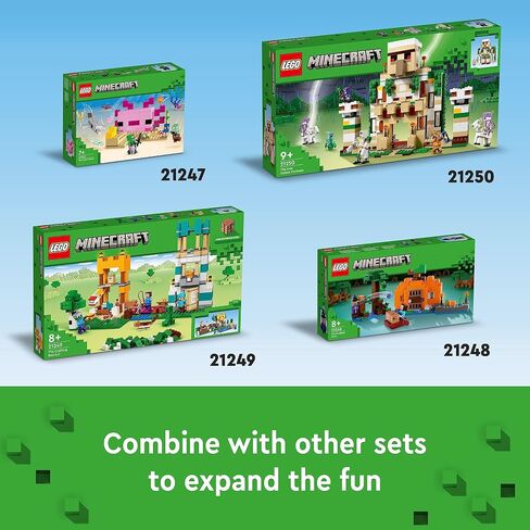 مجموعة ألعاب البناء LEGO Minecraft The Axolotl House 21247، مغامرات إبداعية في قاعدة ملونة تحت الماء، تتضمن مستكشف الغواص والدلافين والغرق والمزيد، لعبة ماينكرافت للأطفال بعمر 7 سنوات in Saudi Arabia