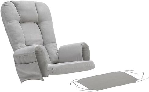 5 قطع من وسائد بديلة مخملية شراعية مع جيوب تخزين جانبية، مجموعة وسائد كرسي هزاز شراعية لغرف الأطفال والرضاعة الطبيعية والقيلولة، بيج، ظهر مستدير in Kuwait