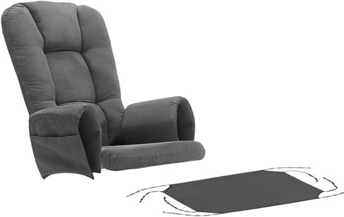 5Pcs Velvet Glider Rocker Replacement Cushions with Side Storage Pockets, Glider Rocking Chair Cushions Set for Nursery, Breastfeeding, Napping,Beige,Round Back in Saudi Arabia