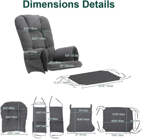 5Pcs Velvet Glider Rocker Replacement Cushions with Side Storage Pockets, Glider Rocking Chair Cushions Set for Nursery, Breastfeeding, Napping,Beige,Round Back in Saudi Arabia
