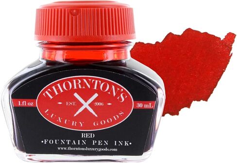 زجاجة حبر قلم حبر فاخر من Thornton's Luxury Goods 30 مل | كتابة سلسة خالية من العيوب | مناسب لجميع العلامات التجارية وأقلام الخط | اللوازم المكتبية (الأحمر) in Kuwait