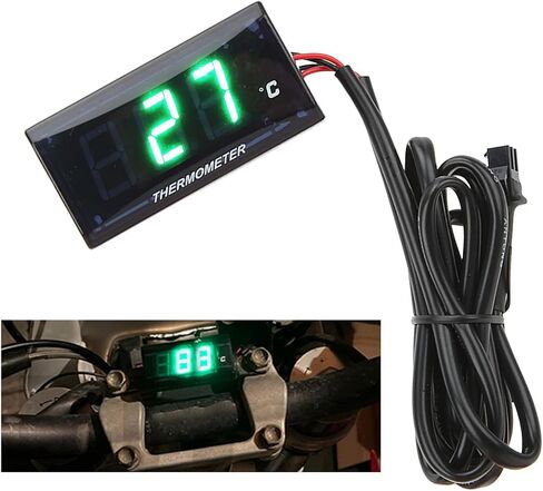 جهاز قياس درجة حرارة الماء للدراجات النارية من Aramox، شاشة LCD عالمية للدراجات النارية DC12V مقياس درجة حرارة الماء النحيف مع تي شيرت 16 مم للدراجات النارية (إضاءة خلفية زرقاء) in Saudi Arabia