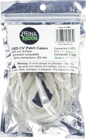 كابلات تصحيح السيرة الذاتية LED من Heinakroon، سلاسل اختبار وحدات Eurorack، 5 عبوات (11.8 بوصة)، شفافة in Kuwait