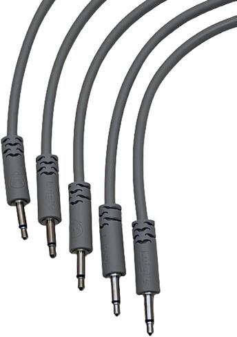 كابلات Luigis Modular Supply Spaghetti Eurorack Patch - حزمة من 5 كابلات رمادية فاتحة، 18 (45 سم) in Saudi Arabia
