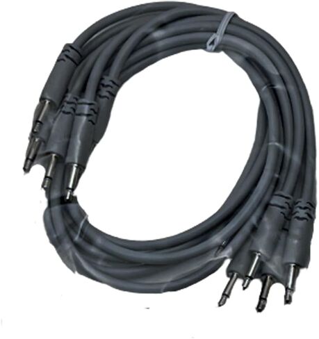 كابلات Luigis Modular Supply Spaghetti Eurorack Patch - حزمة من 5 كابلات رمادية فاتحة، 18 (45 سم) in Saudi Arabia