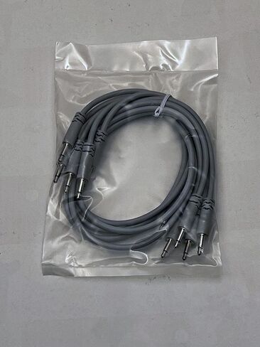 كابلات Luigis Modular Supply Spaghetti Eurorack Patch - حزمة من 5 كابلات رمادية فاتحة، 18 (45 سم) in Saudi Arabia
