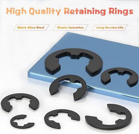 مجموعة متنوعة من حلقات الاحتفاظ بحلقات الإحكام المكونة من 530 قطعة، 17 مقاسًا، مشبك الاحتفاظ بالفولاذ عالي الكربون المعالج بالحرارة، مجموعة متنوعة من المشابك المعدنية M1.5-M22 in Kuwait